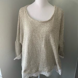 💸Sweater-like top with sweet eyelet lace detail - Saturday Sunday